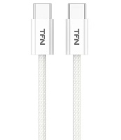 Кабель TFN TypeC - TypeC 60W, нейлон, 1.2м. Цвет:белый (TFN-C-IP-CC12M-WH)