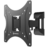 Кронштейн для ТВ ONKRON NP24 чёрный, для 17"-43", наклон 12°, поворот 80°, нагрузка до 35 кг, расстояние до стены 35-205 мм