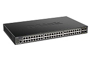 Коммутатор D-Link DGS-1250-52XMP/A1A, 48x 1000BASE-T, 4x SFP+, управляемый L2, PoE 48 портов 370 Вт