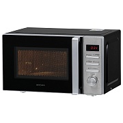 Микроволновая печь KRONA QUANTUM 44 BL/IX (20 л, 800 Вт, переключатели кнопки + поворотный механизм, нерж. сталь/черный)