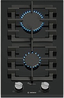Поверхность газовая Bosch PRB3A6I40 (Serie8 / Domino / черный / 2 конфорки (1,7/3,0 кВт) / стеклокерамика / чугун / FlameSelect)