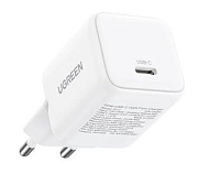 Сетевое зарядное устройство Ugreen X512, (Type-C/3A/20W/PD/QC), Белое (55554)