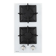 DSP Поверхность газовая KRONA CALORE 30 WH (Белый / 2 конфорки /1,7 кВт / 2,6 кВт / закаленное стекло / чугун. реш.)
