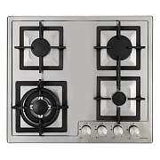 Поверхность газовая KRONA CALORE 60 IX (Нерж.сталь / 4 конфорки /1,7 кВт / 2,6 кВт / 3,8 кВт WOK / 1 кВт / нерж. сталь / чугун. реш.)