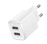 Сетевое зарядное устройство Baseus Compact Charger, (2*USB/10.5W), Белое