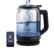 Чайник Polaris PWK 1712CGLD Wi-Fi IQ Home (2150 Вт / 1,5 л / стекло / контроль температуры, управление со смартфона / чёрный)