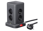 Удлинитель с сетевым фильтром Defender 8 розеток 2м, ILS 451 черный