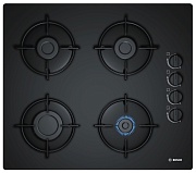 Поверхность газовая Bosch POP6B6B10 (Serie 2 / чёрная / закалённое стекло / стальные решетки)