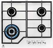 Поверхность газовая Electrolux KGG64362W (Serie600 / Белое стекло / чугун. решетки / 4 конфорки(2,0/2,0/1,0/3,9WOK кВт) / газконтроль / электроподжиг)